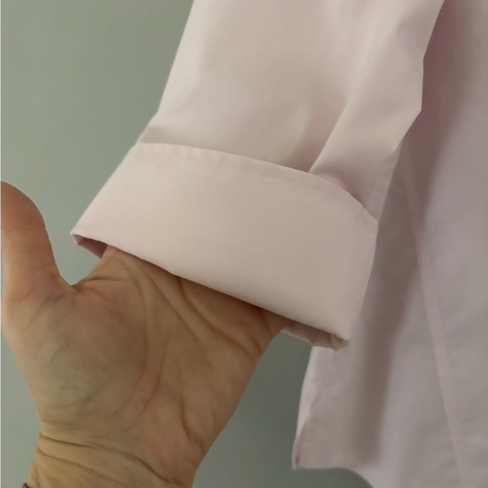 Foxcroft Light Pink Cotton Button-Down Shirt Large - Picture 7 of 9
